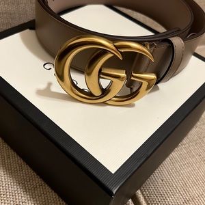 Dusty Pink Gucci Belt